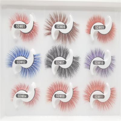 China Wholesale Sensitive Eyelash Dispensers Colored Eye Lick Strip Colored Mink Full Lashes for sale