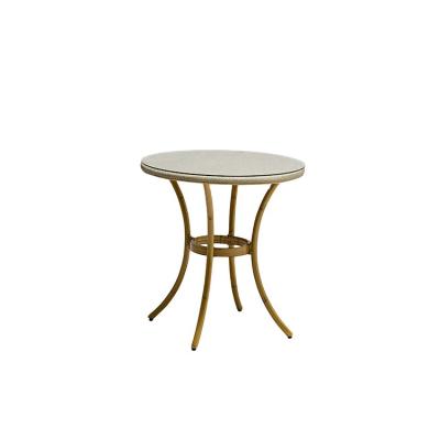 China Contemporary Home Furniture Dinner Table Chairs Vintage Metal Dining Table Set Steel Side Table for sale