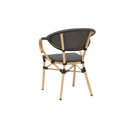 China New Contemporary Design Outdoor Garden Rattan Wicker Chiar With Customize Weaving Aluminum Cane Armless Dining Chair for sale