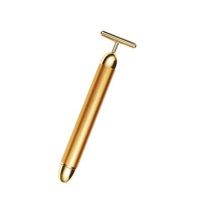 China Portable/Battery/Beautiful 2019 Newest 24k Gold Energy Pulse Massage Face Lifting Beauty Roller Facial Roller Bar for sale