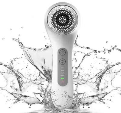 China Skin Rejuvenation 2 in 1Ultrasonic Sonic Facial Exfoliating Cleaner Skin Rejuvenation Massage Cordless Rechargeable Electric Face Cleansing Brush for sale