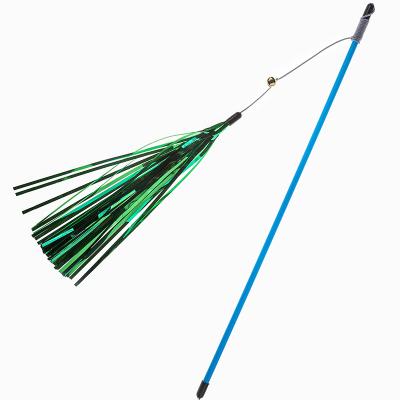 China 2021 New Viable Blue Paper Stick Ring Fishing Rod Rod Toy Cat Toy Amazon Border for sale