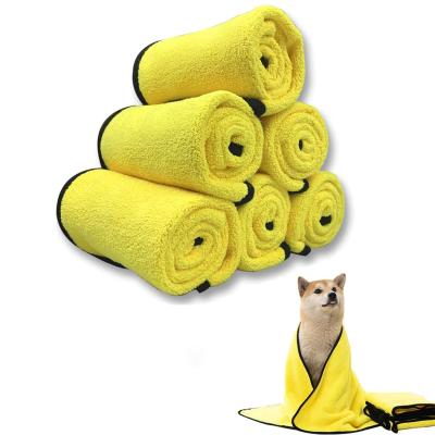 China Convenient Water-absorbent Dog and Cat Bath Towel Dog and Cat Soft Fiber Towels Quick-Drying Sustainable Cleaning Towel Pet Shop Supplies for sale