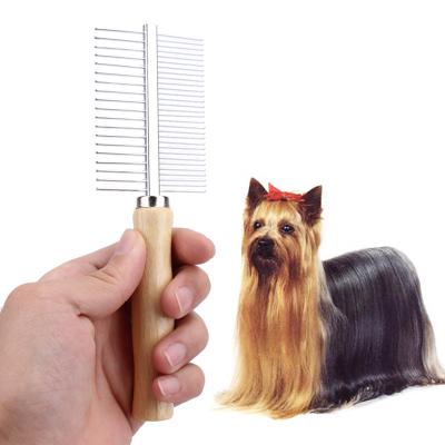 China Multi-Use Sustainable Dog Sweep Stainless Steel Dog Brush Pet Grooming Steel Thick Hair Fur Shedding Remove Rake Comb Pet Grooming Brush for sale