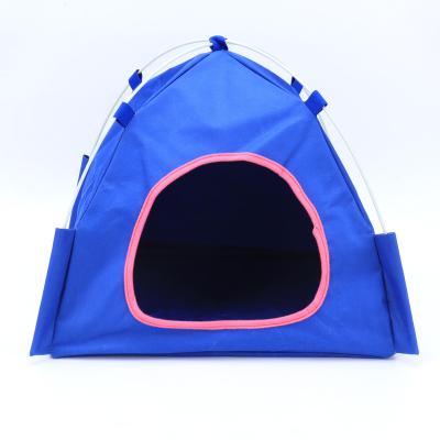 China Durable Oxford Fabric Tents In Four Corners Folding Bask Durable Moisture Proof Removable Fine Dog And Cat Packing Tents for sale