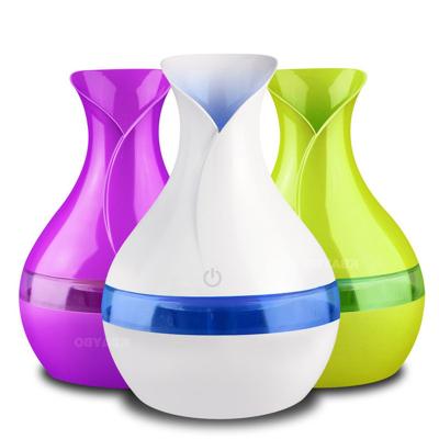 China Contemporary Led Lights 300ML USB Aroma Diffuser Mini Vase Shape Air Humidifier Atomizer Aromatherapy Essential Oil Ultrasonic Humidifiers for sale