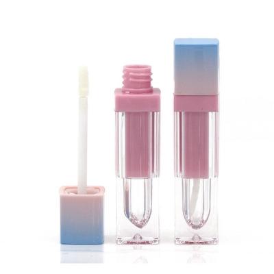 China Square 5ML Lip Gloss Bottle Gradient Lip Gloss Tube Waterproof Empty Acrylic Lip Gloss Packaging Tube Cosmetics Packaging Bottle for sale