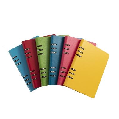 China Cute Travel Spiral Cute Leather Diary Notebook Writing Diary A6 Notebook With Metal Loop Pen Circle for sale