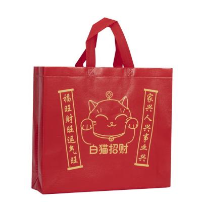 China 100% Eco-friendly.firm factory supply red party folding tote bag three-dimensional custom printed non woven bag for sale