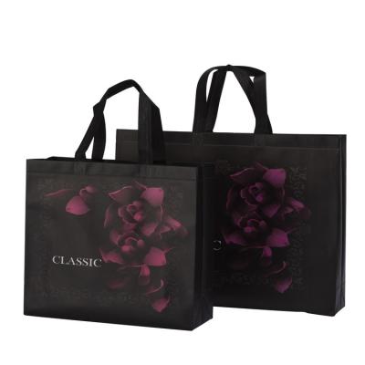 China 100% Eco-friendly.firm wholesale spot folding shopping bag black nonwoven custom printed non woven bag for sale