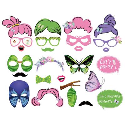 China 350g Card Printing New Design Butterfly Theme Party Supplies 25 Pcs Girl's Gifts Photo Booth Props Party Props for sale