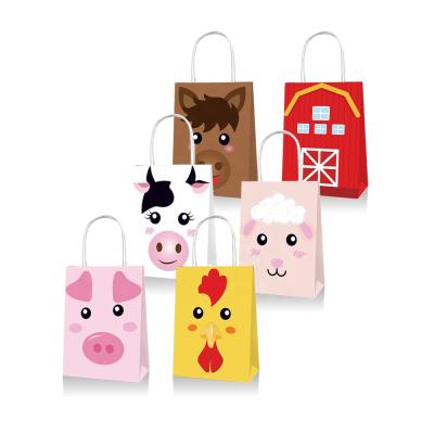 China Farm Animal Party Bags HUANCAI Pattern Animal Farm Animal Gift Bags Barnyard Birthday Gift Bag Gift Candy Candy Bag For Kids for sale