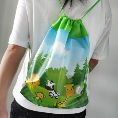 China New design nonwoven bag jungle party supplies drawstring backpack nonwoven bag for kids birthday party for sale