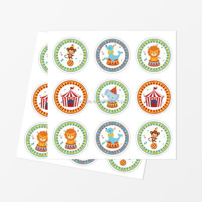 China Round Decorative Party Decor Circus Sticker 180 Pcs Sticker Circus Party Decoration Round Carnival Theme for sale