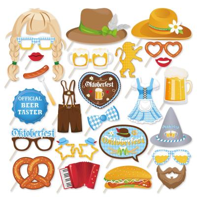 China PZ229 Festival Decoration Party Decoration Oktoberfest Photo Booth Props 25 Pcs Beer Festival Party Custom DIY Ornament for sale