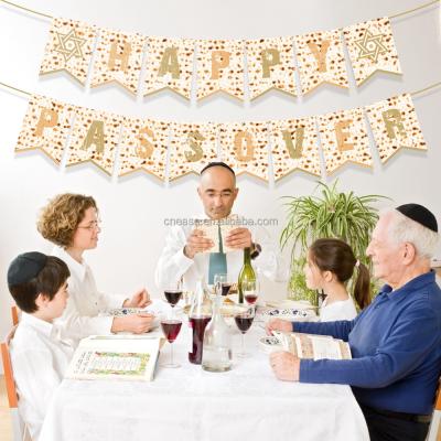 China Festival Decoration BA259 Passover Jewish Holiday Banner Decoration Party Decoration Supplier 15 PCS DIY DIY Paper Hanging Passover for sale