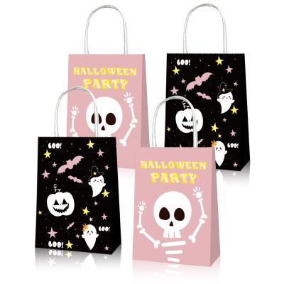 China BD045 Halloween Party Decoration Supplier Disposable Happy Paper Gift Favors Candy Bag 12 PCS Custom Customized Kid Party for sale