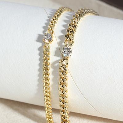 China Environmental Friendly Milliedition Zircon Chain Stainless Steel Gold Plated Hinged Jewelry Bangles Bracelets for sale