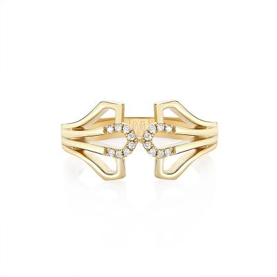 China Milledition Environmental Friendly Fashionable Special Beautiful Shaped Brilliant Crystal Flower Rings For Girls for sale