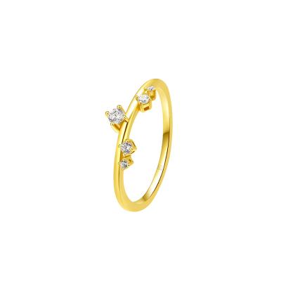 China Milliedition Design Simple Simple Zircon Ring Environmental Friendly Gold Plated Cubic Zircon Ring Flower Ring for sale