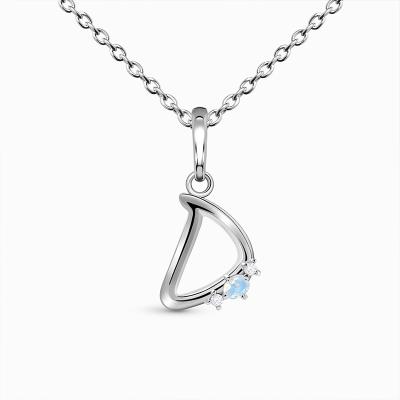 China Milliedition Factory Direct Wholesale Stainless Steel D Letter Necklace Environmental Friendly Gemstone Pendant Necklace for sale