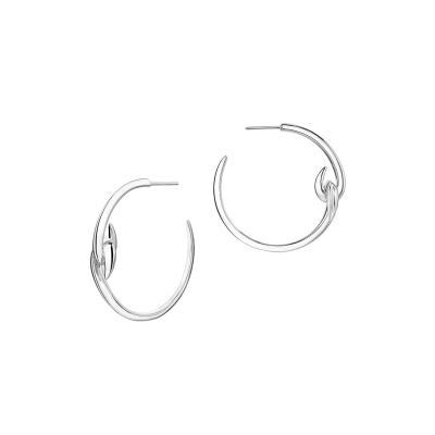 China Milliedition Simple Design Total 925 Silver Gold Circles Environmental Friendly Earrings for sale