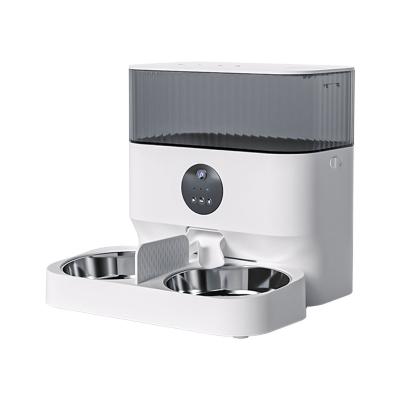 China Factory 5L Large Capacity Chinese Automatic Stainless Steel Bowl Automatic Pet Cat Feeder Camera for sale