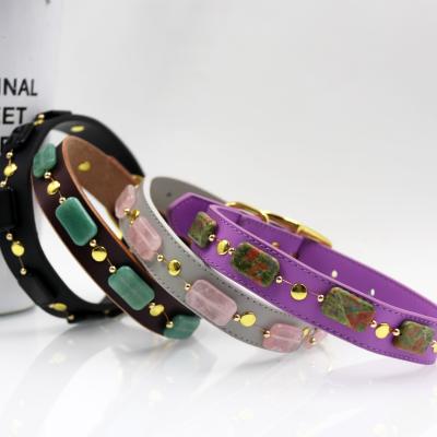 China Wholesale Custom Luxury Handmade JEWELED Pet Accessories Floating Chain Crystal Pet Tracking Collar Glowing Gold Dog Leash for sale