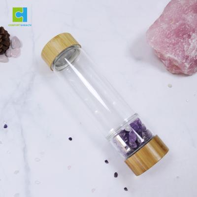 China Traditional Protective Bag BPA Free Elixir Sleeve High Borosilicate Crystal Water Bottle for sale