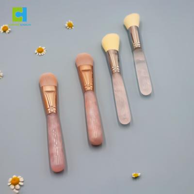 China Angular Blush Set Wholesale Ladies Makeup Tools Pink Gemstone Handle Private Label Tiger Eye Crystal Makeup Brush for sale