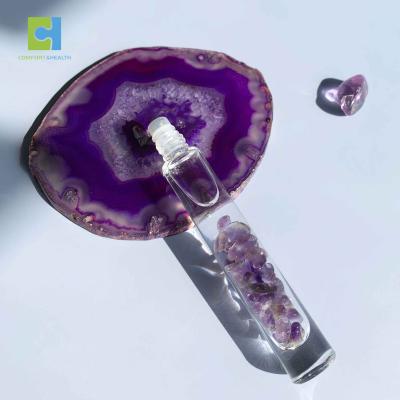 China Recyclable; 10ML Healthy Custom Glass Crystal Roller Ball Bottle Logo Natural Gemstone Essential Oil for sale