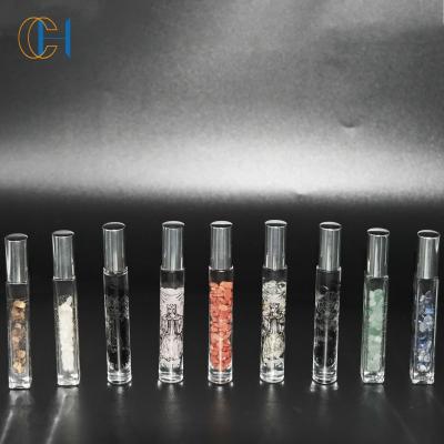 China Personal Care Wholesale Divination Gemstone Infused Essential Oil Logo Empty Custom Bottle for sale