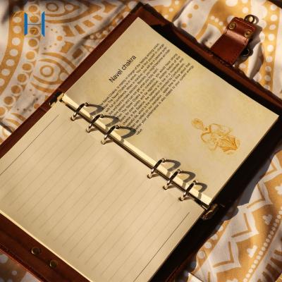 China Wholesale Luxury Theme Eco-friendly Paper Crystal Notebook Diary Seven Chakra Leather Diary for sale