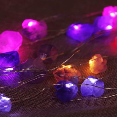 China String Lights Chandelier Party Natural Energy Crystal Holiday Quartz Crystal String Lights for sale