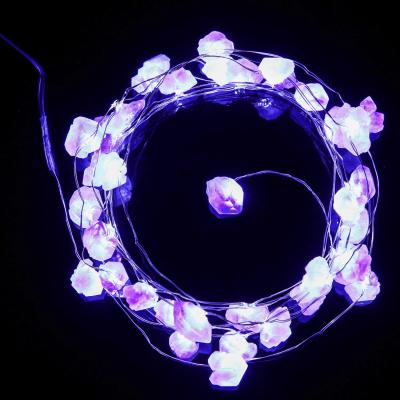 China Colorful Amethyst Crystal String Lights Home Decoration USB String Lights for sale