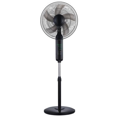 China Modern Black Bladeless Remote Control Pedestal Setting Household Electric Metal 3 Speed ​​Five Electric Cooling Fan for sale