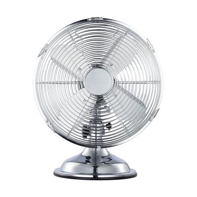 China Hotel 3 Speed ​​10 Inch Fan Blades Air Cooling Home All Metal Retro Table Fan for sale