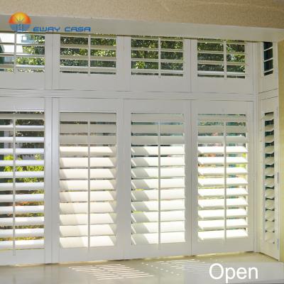 China Customized Classic Traditional PVC Plantation Waterproof Shutter For Living Room Bathroom And Office Interior Decoration PS_PVC for sale