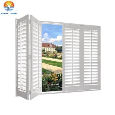 China TRADITIONAL EWAY HOUSE Plantation Shutters Wooden Shade For Awning Bifold Shutters Windows Vinyl Sliding Door Day NightSD-BI PLI D for sale