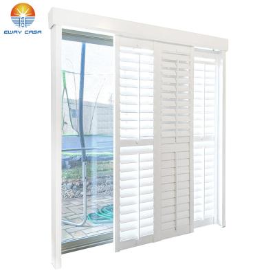 China Traditional EWAY HOUSE Plantation Shutters Wood Window Blinds For Windows Vinyl Sliding Awning Doors For Closet Day Night SD Sliding Door for sale