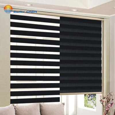 China Minimalist EWAY HOUSE Faux Blackout Roll Canvas Zebra Blinds Customized UV Blocking Bedroom Blinds Shutters No.ZB_100 for sale