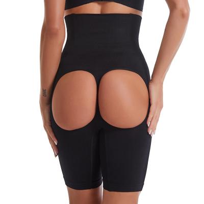 China Antibacterial Women Bare Buttocks Shapewear Tummy Control Shorts High-Waist Fitness Underwear Mid-Thigh Butt Lifter Body Shaper for sale