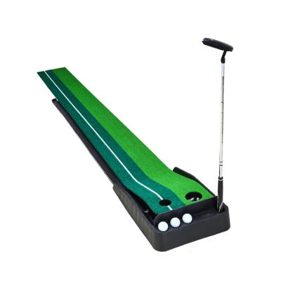 China Artificial Grass/Velvet Mat + Plastic Portable Indoor Outdoor 3m Sight Golf Putting Green Mat Professional Golf Practice Training Aid With Anti Slip Base for sale