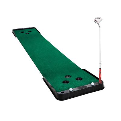 China Custom Made Premium Indoor Outdoor Practice Trainer Swing Training Aid Golf Home Office Wholesale Artificial Grass/Velvet Mat + Adjustable Putting Mat plastic golf for sale