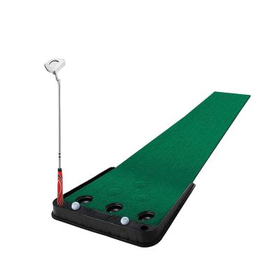 China Artificial Grass/Velvet Mat+Plastic View Professional Colorful Indoor Mini Golf Putting Practice Ball With Return Lane Adjustable Putting Mat for sale