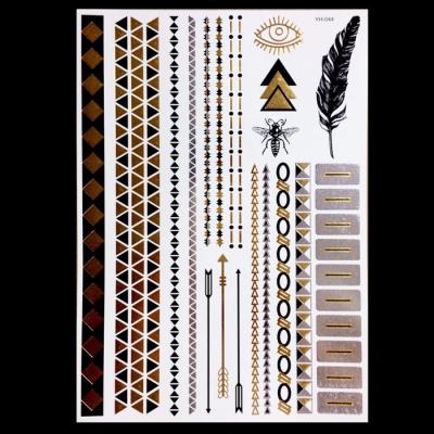 China OEM Service Gold Foil Metallic Tattoo Stickers Temporary Semi Permanent for sale