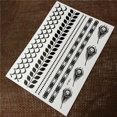 China Removable Temporary Body Art Black Tattoo Stickers For Kids / Men / Women for sale