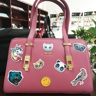 China Removable Embossed Pu Leather Luggage Bags Labels / Tags / Stickers Patches for sale