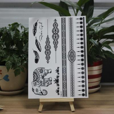 China Body Makeup Black Color Fake Tattoo Stickers , Realistic Temporary Tattoos Stickers for sale