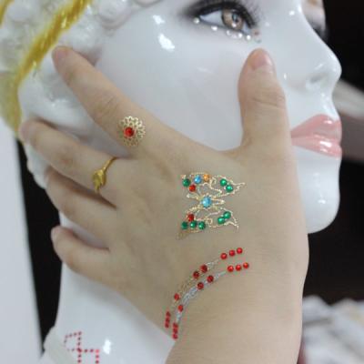 China Metallic Jewelry Rhinestone Face Tattoo Stickers Eco Friendly Gorgeous for sale